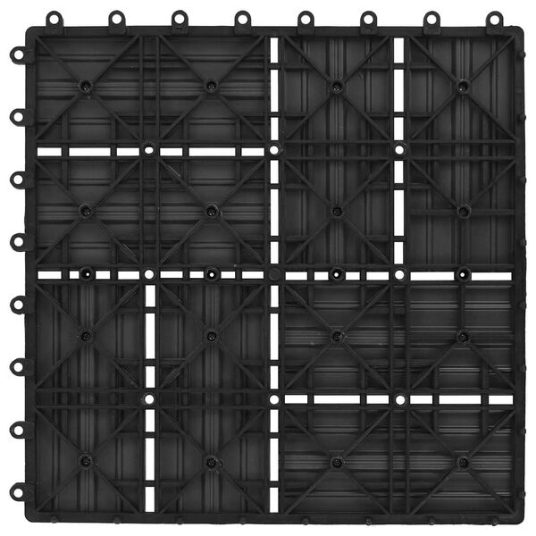 vidaXL Tile de Decking 11 pcs Negro 30 x 30 cm WPC