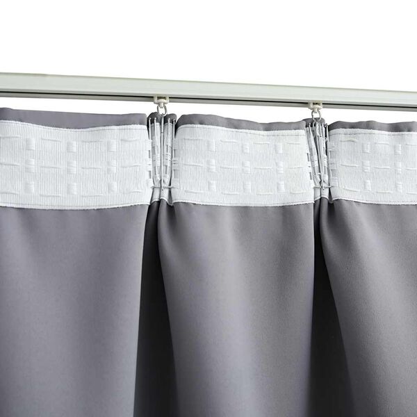 vidaXL Cortinas opacas con ganchos 2 piezas gris 140x245 cm