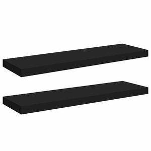 vidaXL Estantes flotantes de pared 2 uds MDF negro 80x23,5x3,8 cm