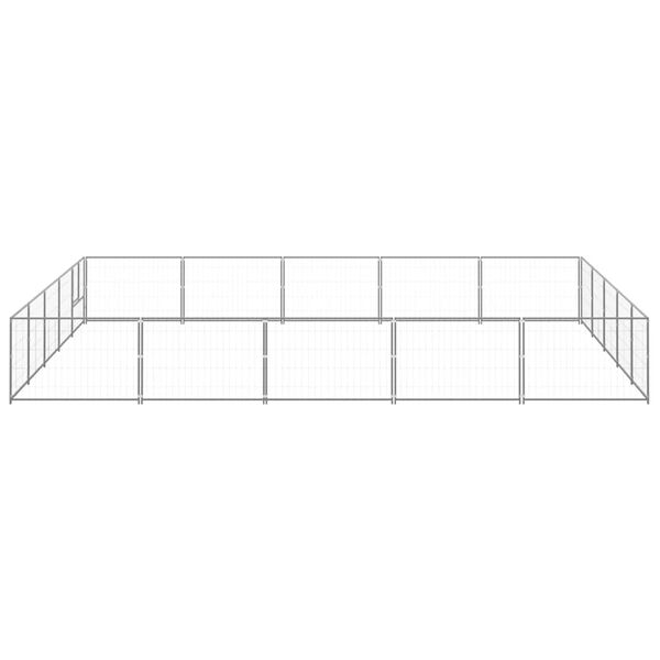 vidaXL Perrera plateada 25 m&sup2; acero