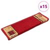 vidaXL Alfombrilla autoadhesiva para escalera 15 uds rojo 65x21x4 cm
