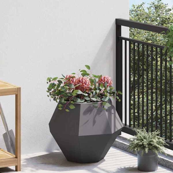 vidaXL Jardinera Negro 50 x 50 x 40 cm Acero