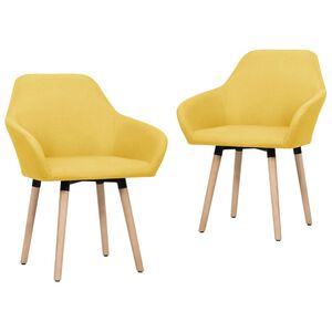 vidaXL Sillas de comedor 2 unidades tela amarillo
