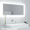 vidaXL Espejo de ba&ntilde;o LED acr&iacute;lico blanco brillo 100x8,5x37 cm