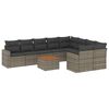 vidaXL Set de sof&aacute;s de jard&iacute;n 10 pzas con cojines rat&aacute;n sint&eacute;tico gris