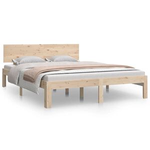 vidaXL Estructura de cama sin colch&oacute;n madera maciza pino 140x190 cm
