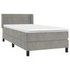 vidaXL Cama box spring con colch&oacute;n terciopelo gris claro 80x200 cm