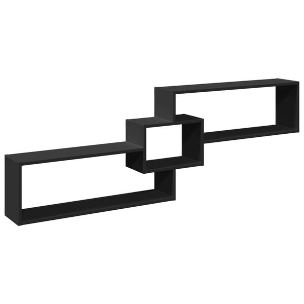 vidaXL Armario de pared madera de ingenier&iacute;a negro 158x18x53 cm