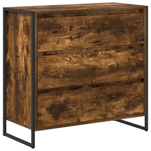 vidaXL Vitrina Roble Humo 79 x 36 x 75.5 cm Madera contrachapada