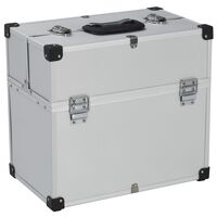 vidaXL Caja de herramientas aluminio plateado 38x22,5x34 cm
