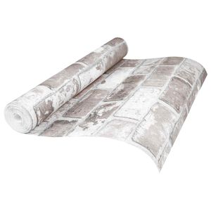 vidaXL Papel tapiz 3D s&oacute;lido Ladrillo 10 x 0,53 m Tela no tejida
