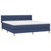 vidaXL Cama box spring con colch&oacute;n tela azul 160x200 cm