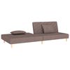 vidaXL Sof&aacute; cama de 2 plazas con dos almohadas tela gris taupe