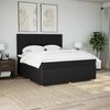 vidaXL Cama box spring con colch&oacute;n tela negro 180x200 cm