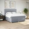 vidaXL Cama box spring con colch&oacute;n tela gris claro 180x200 cm