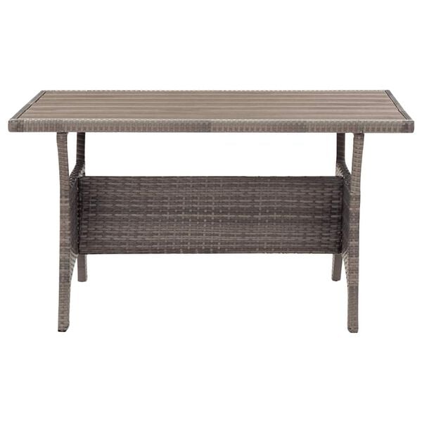 vidaXL Mesa de jard&iacute;n rat&aacute;n sint&eacute;tico gris 120x70x66 cm