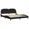 vidaXL Estructura de cama Viana sin colch&oacute;n cuero sint&eacute;tico negro 180x200 cm