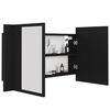 vidaXL Armario espejo de ba&ntilde;o con luz LED acr&iacute;lico negro 80x12x45 cm