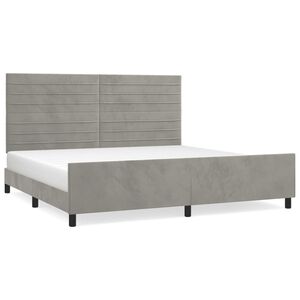 vidaXL Estructura de cama sin colch&oacute;n terciopelo gris claro 200x200 cm