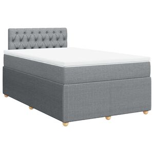vidaXL Cama box spring con colch&oacute;n tela gris claro 120x190 cm