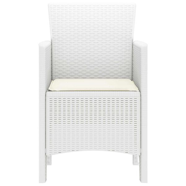 vidaXL Silla de Jard&iacute;n 4 pcs Blanco 53 x 49 x 85 cm PP