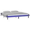 vidaXL Estructura de cama doble con LED madera maciza gris 120x190 cm