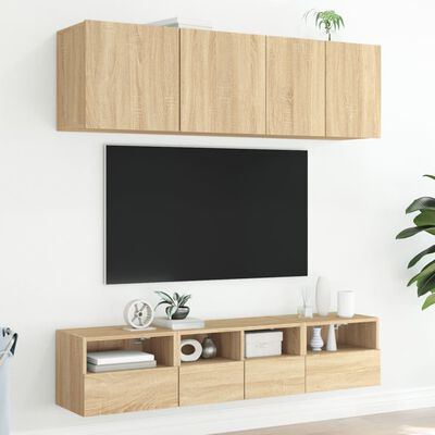 vidaXL Mueble de pared TV madera ingeniería roble Sonoma 40x30x30 cm