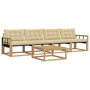 vidaXL Conjunto de sof&aacute;s de exterior 5 pcs y Beige 79 x 79 x 37 cm