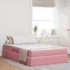 vidaXL Cama con almacenamiento y colchón Rosa 120 x 190 cm Terciopelo