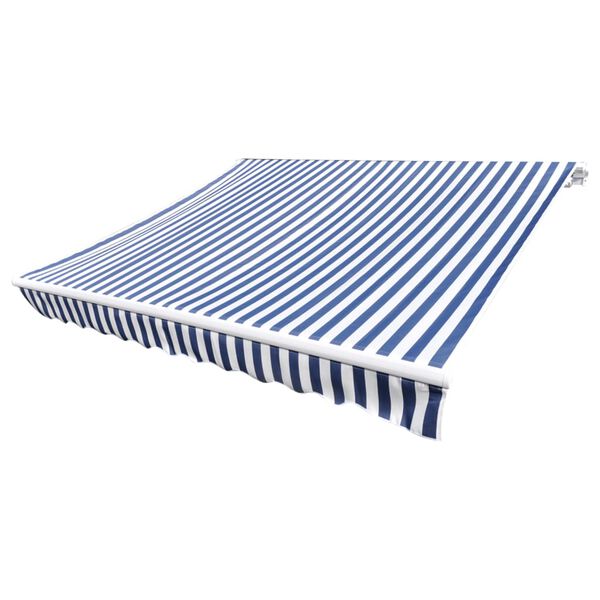vidaXL Toldo de lona azul y blanco 4,5x3 m