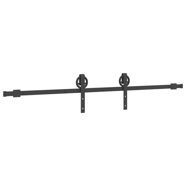 vidaXL Kit de herrajes para puertas correderas acero negro 200 cm