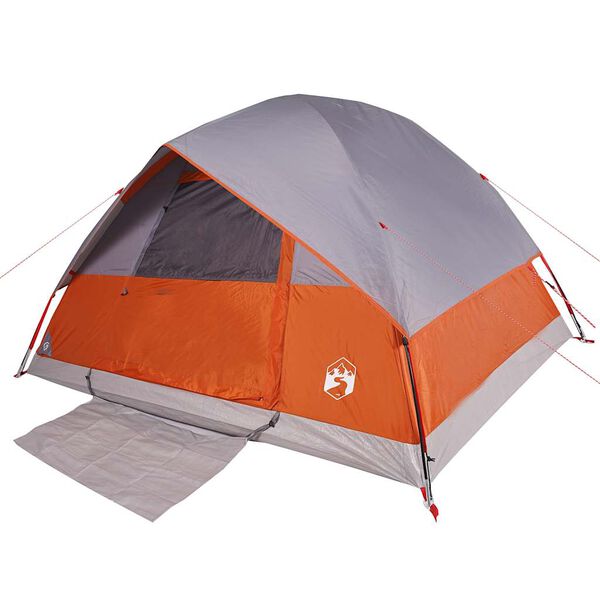 vidaXL Tienda familiar con c&uacute;pula para 6 personas impermeable naranja