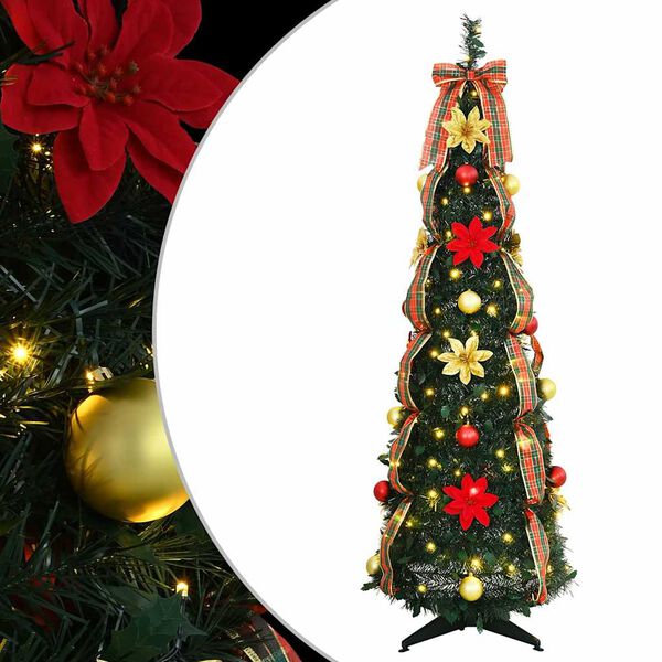 vidaXL &Aacute;rbol de Navidad artificial con 100 LED Verde 155 cm PVC