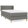 vidaXL Cama box spring con colch&oacute;n tela gris oscuro 90x200 cm