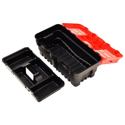 vidaXL Caja de herramientas de plástico rojo 462x256x242 mm