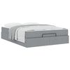 vidaXL Estructura de cama con colch&oacute;n 2 pcs Gris claro tela