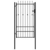 vidaXL Puerta de cerca HORST 100 x 175 cm Metal Negro Con cerradura