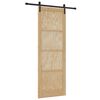 vidaXL Puerta Corredera Natural 83 x 232 cm Madera de Pino Maciza