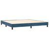 vidaXL Cama box spring colch&oacute;n y LED terciopelo azul oscuro 200x200 cm