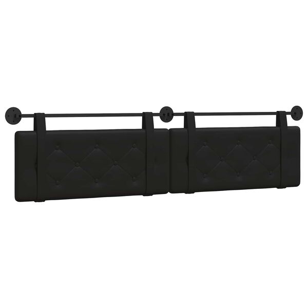vidaXL Cabecera Colgante Negro 210 x 55 x 5 cm Cuero sint&eacute;tico