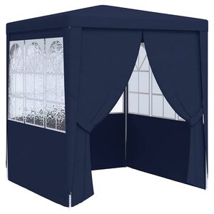 vidaXL Carpa profesional de fiestas con paredes azul 90 g/m&sup2; 2,5x2,5 m