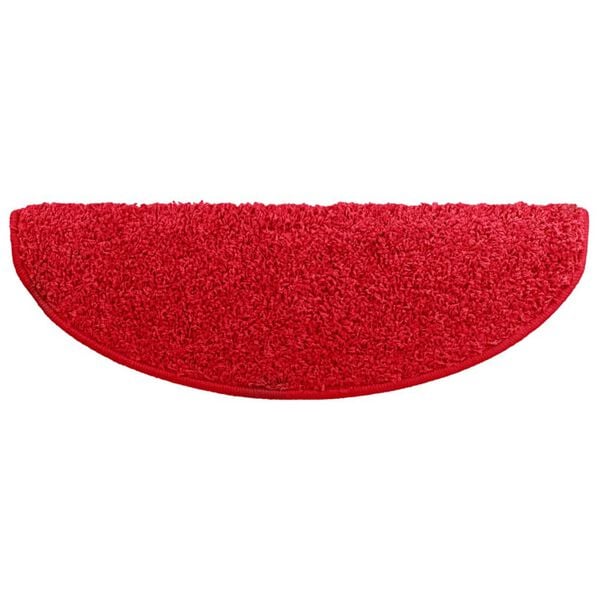vidaXL Alfombrillas para escaleras 10 unidades 65x21x4 cm Rojo Semicircular Grande