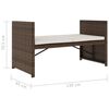 vidaXL Set muebles de jard&iacute;n 5 piezas y cojines rat&aacute;n sint&eacute;tico marr&oacute;n