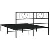 vidaXL Estructura cama sin colch&oacute;n con cabecero metal negro 120x190 cm