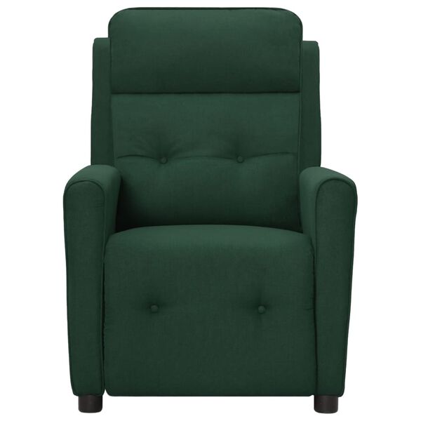 vidaXL Sill&oacute;n de masaje el&eacute;ctrico tela verde oscuro