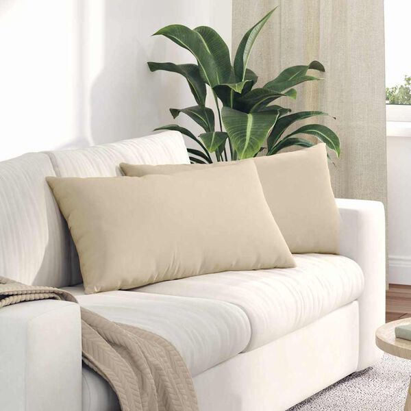 vidaXL Cojines de sofá 2 pcs Crema 80 x 40 cm tela