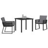 vidaXL Conjunto de Comedor de Jard&iacute;n 3 pcs Negro