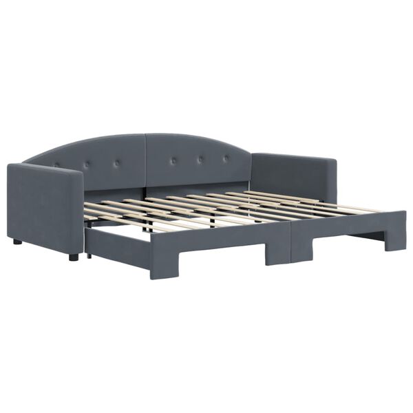 vidaXL Sof&aacute; cama nido terciopelo gris oscuro 90x190 cm