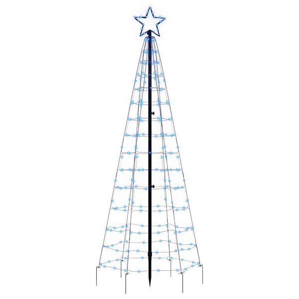 vidaXL &Aacute;rbol de Navidad LED con estacas 220 LEDs azul 180 cm