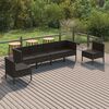 vidaXL Set de muebles de jard&iacute;n 6 pzas y cojines rat&aacute;n sint&eacute;tico negro